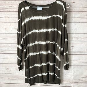 COPY - Sunday open shoulders tie dyed shirt. Size Medium